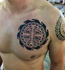 The design includes a sun like shape with decoration of multiple colors. 50 Traditional Maori Tattoos Designs Meanings 2021