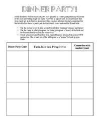 Select from premium party organizer of the highest quality. Dinner Party Perspectives Ap Seminar By Help To Humanities Tpt