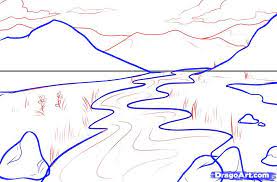 How To Draw A Field Step By Step Landscapes Landmarks Places Free Online Drawing Tutorial Add Landscape Drawing Easy Landscape Sketch Landscape Drawings
