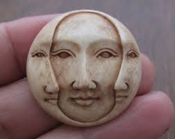 Vintage One of a Kind Carved Wood Spirit Face by Joseph