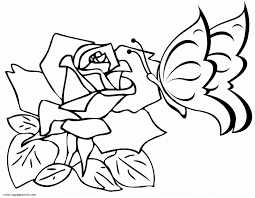 A butterfly's silhouette outlined with a flower pattern. Easy Butterfly And Rose Coloring Pages Butterfly Coloring Pages Coloring Pages For Kids And Adults