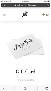Gift vouchers are delivered by email and contain instructions to redeem them at checkout. Lucky Goat Coffee Gift Card Coffee Gifts Card Xmas Wishes Gift Card