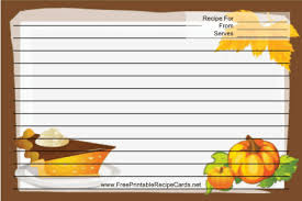 Pumpkins Brown Printable Recipe Card Food Printables Printable Recipe Cards Recipe Cards