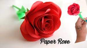How To Make Paper Flower Rose Flower Making With Paper Diy Paper Craft Paper Flower Youtube In 2021 Paper Roses Paper Flowers Paper Crafts Diy