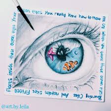 Here Is The Drawing I Was Working On Today Inspired By Wherearetheavocados Song Ocean Eyes It Here Is The Drawing I Was Working Drawings Eye Art Eye Drawing