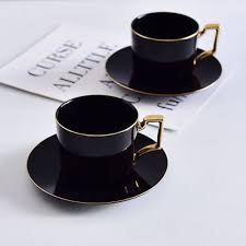 Lead Cadmium Free High Quality Bone China Black Coffee Cup Saucer Set In 2021 Cup And Saucer Set Black Coffee Tea Tray