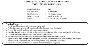 Soal Dan Kunci Jawaban Pat Matematika Smp Kelas 7 Semester Genap Kurikulum 2013 Didno76 Com