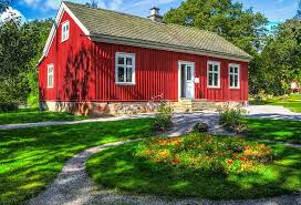 Glass folding doors for the terrace and conservatory create a boundless sense. Haus Skansen Stockholm Schweden Skandinavien Europa Sommer Draussen Bunt Gebaude Pikist