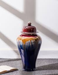 Buy Online Decorative Jars Ceramic Jars Online Decorative Containers Oversized Ceramic Drip Temple Jar Thedecorkart Temple Jar Ceramic Jars Ceramics