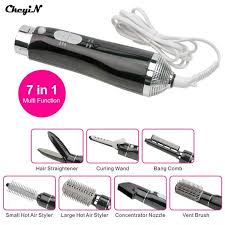 7 In 1 Portable Professional Electric Hair Dryer Hairdryer Blow Set Hair Dryer Nozzle Curling Iron Straighten Hair Tool Set Hair Blow Dryer Electric Hair Dryer