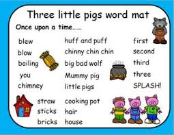 Not By The Hair Of My Chinny Chin Chin Song Three Little Pigs Word Mats And Word Cards Three Little Pigs Little Pigs Word Cards
