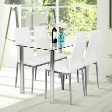 Costway 5 piece kitchen dining set glass metal table and 4 chairs breakfast furniture. Dining Table With Chairs 4homart 5 Pcs Glass Dining Kitchen Table Set Modern Tempered Glass Top Table And Pu Leather Chairs With 4 Chairs Dining Room Furniture Black Table Chair Sets Furniture