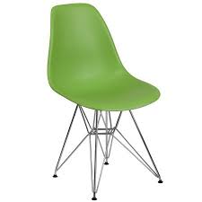 Flash Furniture Elon Series Green Plastic Chair With Chrome Base Walmart Com Molded Chair Accent Side Chair Plastic Dining Chairs