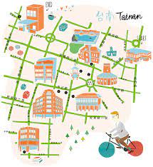 台南 高雄一日單車地圖cycling map a day in tainan kaoshung on behance illustrated map map design map projects