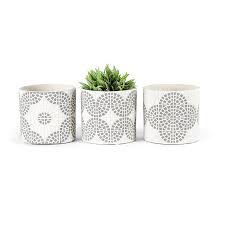 Check spelling or type a new query. White And Grey Terracotta Pot Planter Set Of 3 Indoor Outdoor Garden Home Decor Ebay