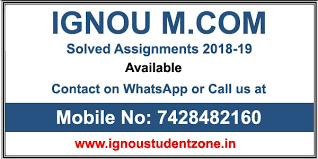 Ignou Mcom Solved Assignments 2018 19 Distance Learning Solving Assignments
