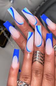 So if you want to come up with something cool, you might want to try this awesome black coffin nails design. Best Summer Nails 2021 To Rock Your Look Blue Swirl Coffin Nails