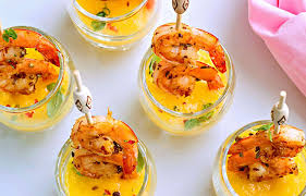 Guacamole shrimp appetizer recipe with goodfoods chunky guacamolelife currents. Succulent Shrimp Shooters Recipe With Mango Sauce Best Appetizer Eatwell101