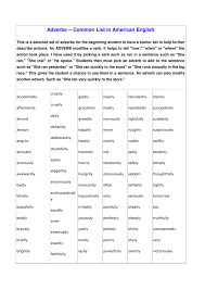 Enthält word, excel und powerpoint. Adverbs Common List In American English