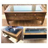 The curio table measures about 38 inches long by 24 inches deep by 17 inches. Buy It Now Make An Offer Online Estate Sale