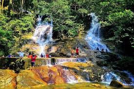 Cascading water stream at kanching waterfall, located in malaysia,wet and mossy rock, surrounded by green rain forest. Templer Park Kuala Lumpur Tickets Tours Book Now
