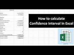 How To Calculate Confidence Interval In Excel Confidence Interval Confidence Excel