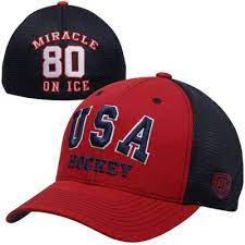 Old Time Hockey Usa Hockey 1980 Winter Olympics Miracle On Ice Flex Hat Red Navy Blue Usa Hockey Team Usa Hockey Team Usa Apparel