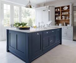Kitchen Island Paint Color Hague Blue By Farrow And Ball Tile Mountain Bluekitchen In 2020 Painting Kitchen Cabinets Kitchen Trends Blue Kitchen Paint