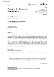 Eurovision's rather confusing voting system has been. Pdf Voting In The Eurovision Song Contest