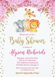 I have prepared some very cute and absolutely adorable free baby shower party invitations with cute. Cute Safari Animals Girl Baby Shower Invitation Zazzle Com Simple Baby Shower Invitations Safari Baby Shower Invitations Baby Shower Invitation Templates