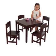 A table has a rectangular top, 2 wide supports, racks for plastic bins. Tms Hayden Kids 3 Piece Table And Chair Set Multiple Colors Walmart Com Walmart Com