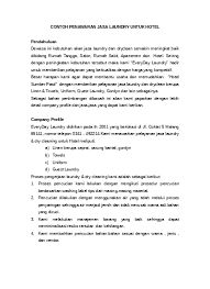 Bank mandiri, bri dan bca. Contoh Proposal Laundry Untuk Hotel