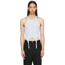 Dion Lee Blue Garter Tank Top In Clear Blue Modesens