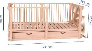 La dimension du matelas bebe est de 60 x120 cm. Alabama Lit Bebe