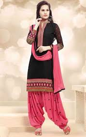 Black And Pink Patiala Suit Picture Of Black And Pink Patiala Salwar Kameez Ladies Salwar Kameez Indian Outfits Saree Designs
