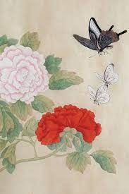 Korean Home Decor Minhwa Peonies And Butterflies Digital Download Peony Painting Eastern Art Prints Oriental Art Asian Art Asian Art Peony Painting Korean Art