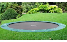 Just dig a hole based on the size of the trampoline you currently own, and in a few short steps (just follow this quick and easy tutorial from all things thrifty), you'll have one all set up for under $300. Berg Green Champion Flat With Ground Trampoline 38 11 07 00 Gardenlines