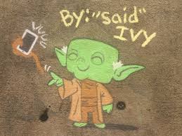 Star Wars Yoda Sidewalk Chalk Art By Said Ivy Chalk Fun Sidewalk Chalk Art Sidewalk Art