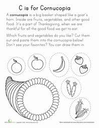 C Is For Cornucopia Worksheet Education Com Thanksgiving Crafts Preschool Thanksgiving Worksheets Thanksgiving Learning