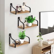 Bameos floating shelves, rustic wood wall storage shelves, wall mounted shelf organizer set of 3 for living room, bedroom, kitchen, bathroom, office. 3pcs Set Wood Wall Shelves Wall Mounted Rustic Wood Wall Storage Shelf Home Decor Shelves For Bedroom Living Room Bathroom Kitchen Office Walmart Canada