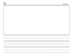 This lined paper gives you half a page for writing and half a page for a picture or drawing. Writing Paper 3 Lines With Picture Box By Laila Nasr Tpt