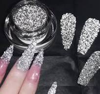 1Jar*Shiny Reflective Diamond Nail Glitter Powder Silver Holographic Micro  Drill Dazzling Crystal Gel Polish Manicure Pigment