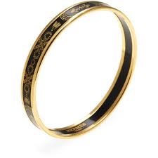 Black And Gold Bracelet Hermes Women S Black Gold Rope Narrow Enamel Bracelet 62 Black Yellow Gold Bangle Bracelets Enamel Bracelet Yellow Gold Bangle