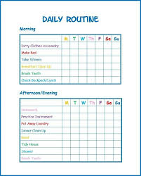 True Daily Routine Charts For Adults Daily Routine Charts