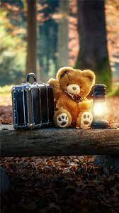 You can use this wallpaper as background for your desktop computer screensavers, android or iphone smartphones Forest Cute Bear Suitcase Lovely Iphone 8 Wallpapers Free Download