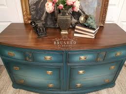 Vintage Mahogany Dresser Finished With Dixie Belle Paint In Caviar Peacock Evergreen M Diy Furniture Decor Shabby Chic Dresser Furniture Painting Techniques