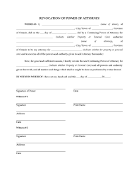 On a power of attorney form, the person granting authority to another is the principal. Ontario Revocation Of Power Of Attorney Letter Templates Templates Free Design Lettering