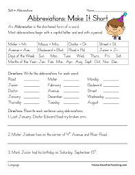 Abbreviations Worksheet Writing Lessons Phonics Lessons Have Fun Teaching