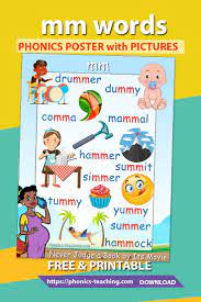 Double M Words Free Printable Phonics Poster This Words With Mm Poster Is The Perfect Addition To Your Reading S Phonics Posters Phonics Printables Phonics