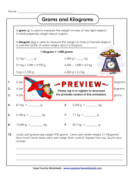 I have also designed math menus that go along with any math series but originally. Grams And Kilograms Super Teacher Worksheets